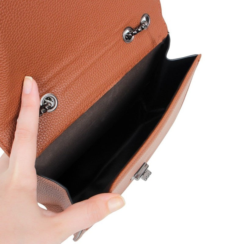 Bolsa Carteira Feminina 1 Divisória Alça Corrente Fecho Imã