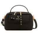 Bolsa Feminina Transversal Com Bolso Frontal De Fecho Magnético