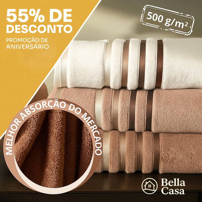 10 Peças Toalha Banho Gigante Fio Penteado Lumina KIT